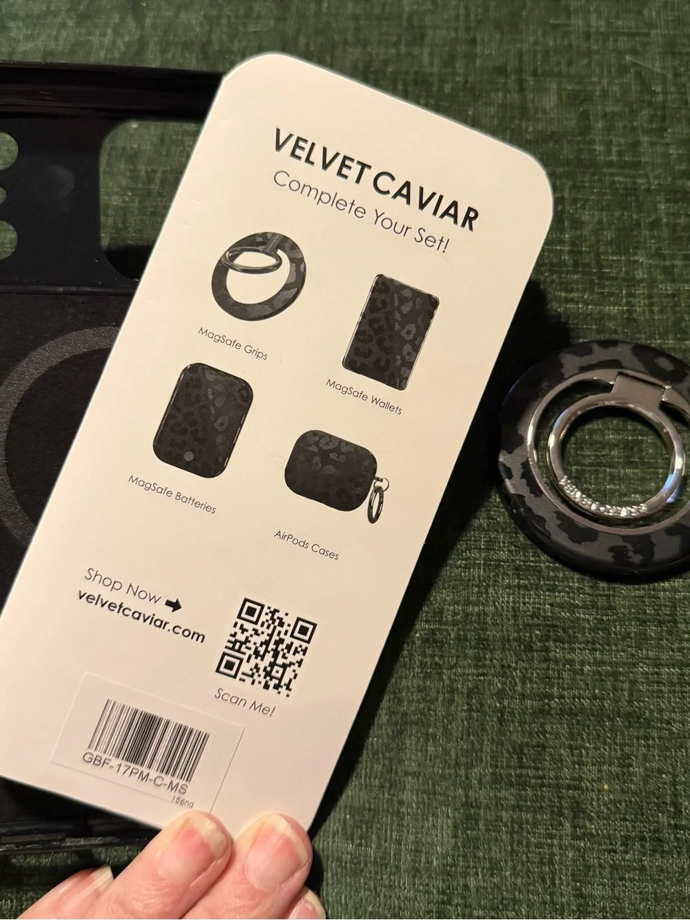 Velvet Caviar Black Leopard Print Phone Case and matching MagSafe grip